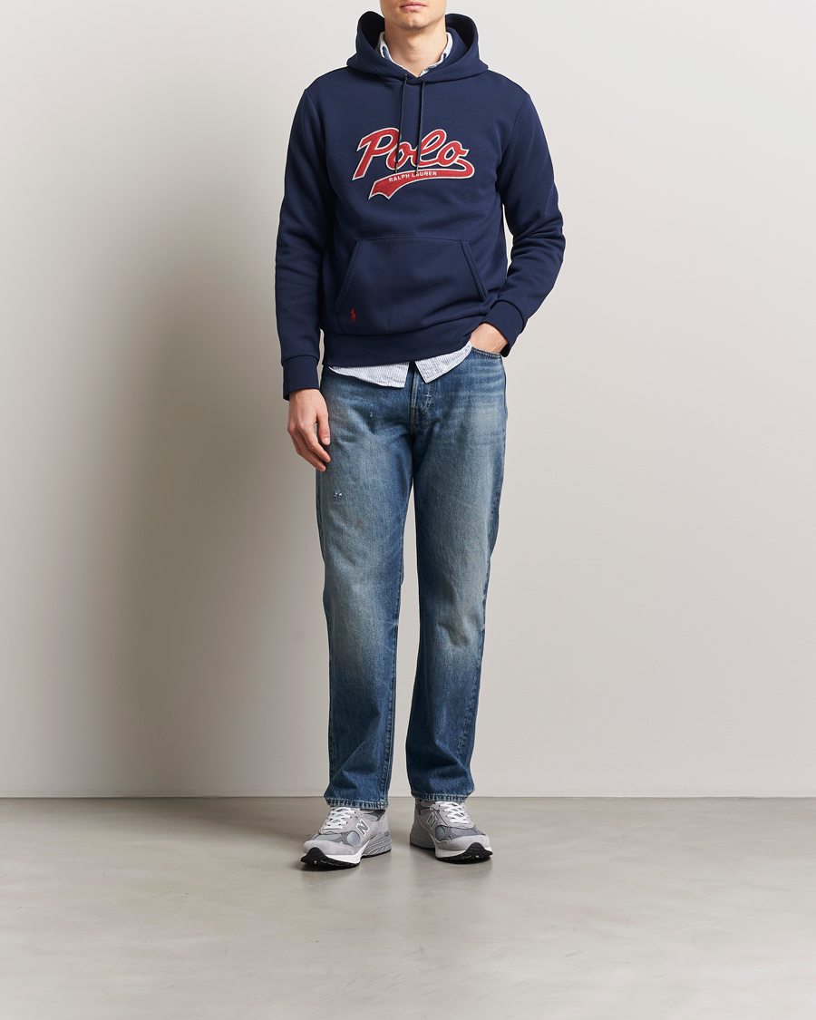 Men | Sweaters & Knitwear | Polo Ralph Lauren | Double Knit Hoodie Cruise Navy