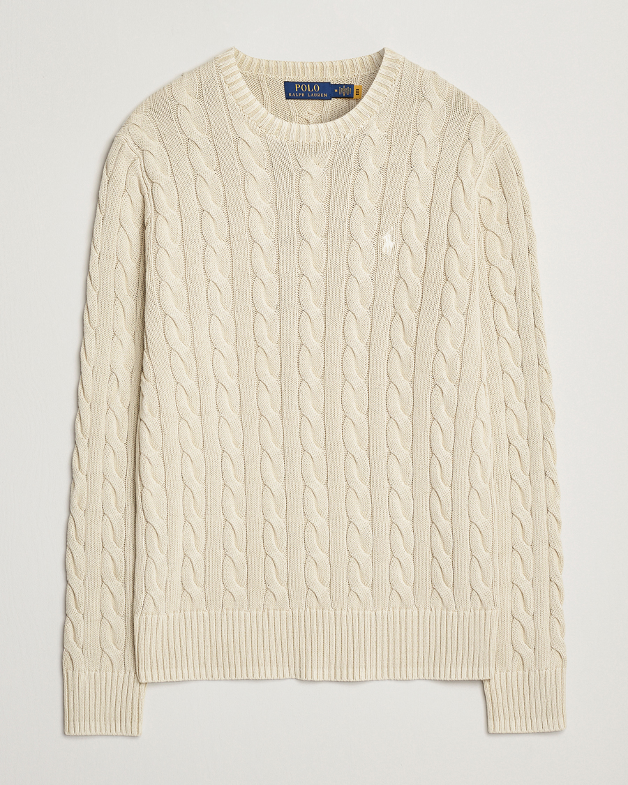 Men | Sweaters & Knitwear | Polo Ralph Lauren | Cotton Cable Pullover Natural