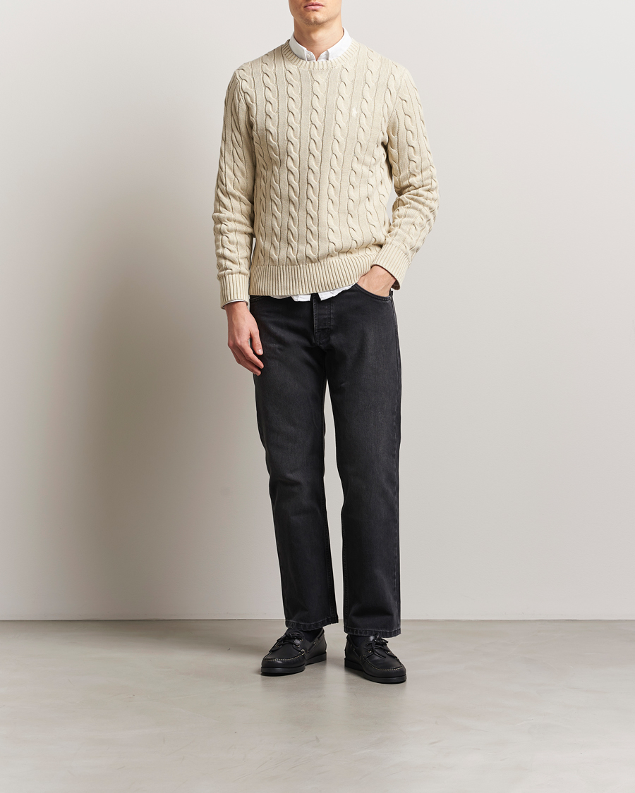 Men | Sweaters & Knitwear | Polo Ralph Lauren | Cotton Cable Pullover Natural