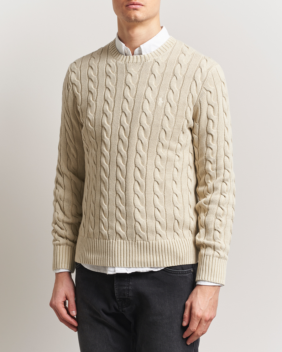 Men | Sweaters & Knitwear | Polo Ralph Lauren | Cotton Cable Pullover Natural