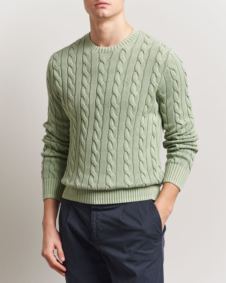 Men | Sweaters & Knitwear | Polo Ralph Lauren | Cotton Cable Pullover Greenstone
