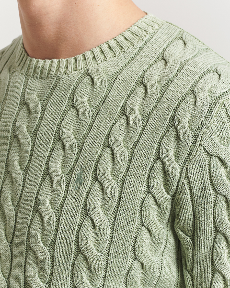 Men | Sweaters & Knitwear | Polo Ralph Lauren | Cotton Cable Pullover Greenstone