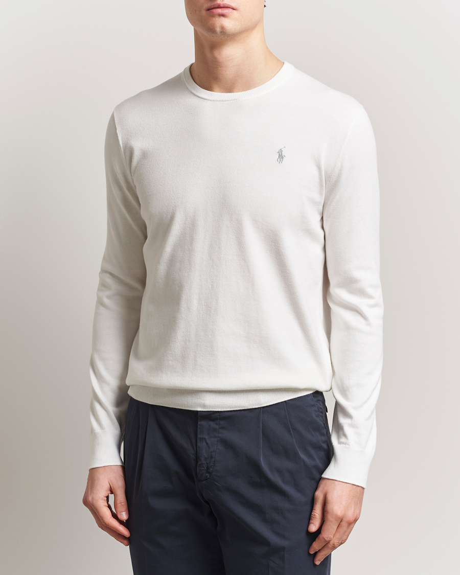Men | Sweaters & Knitwear | Polo Ralph Lauren | Cotton Crew Neck Sweater Deckwash White