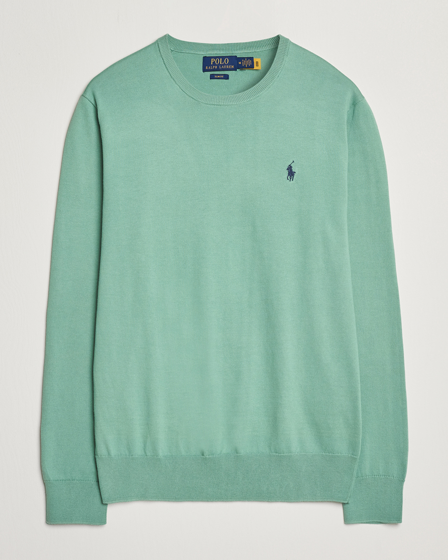Men | Sweaters & Knitwear | Polo Ralph Lauren | Cotton Crew Neck Sweater Faded Mint