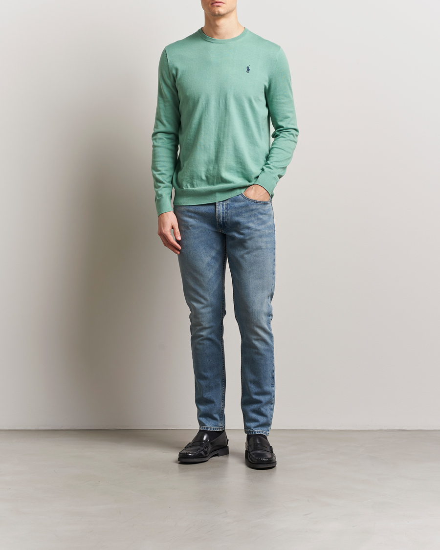 Men | Sweaters & Knitwear | Polo Ralph Lauren | Cotton Crew Neck Sweater Faded Mint