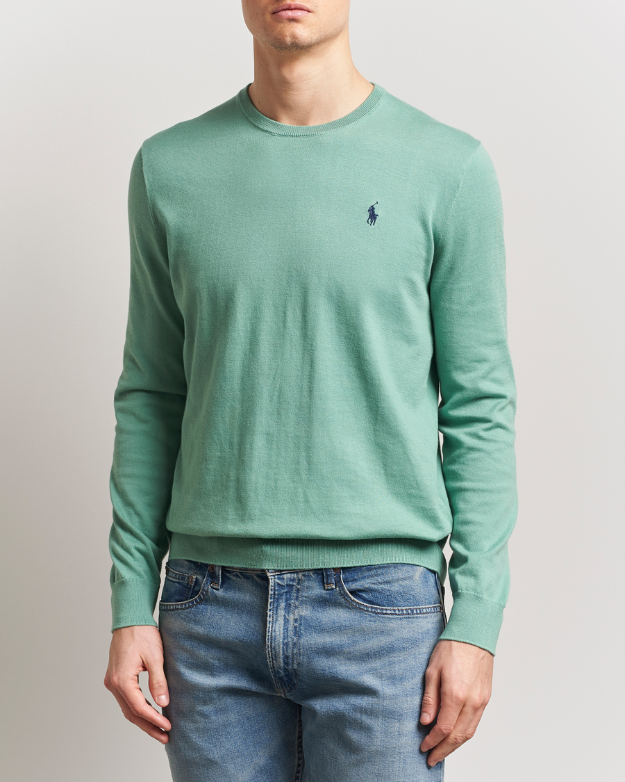 Men | Sweaters & Knitwear | Polo Ralph Lauren | Cotton Crew Neck Sweater Faded Mint