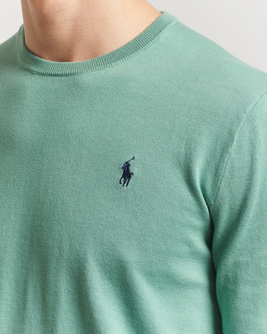 Men | Sweaters & Knitwear | Polo Ralph Lauren | Cotton Crew Neck Sweater Faded Mint