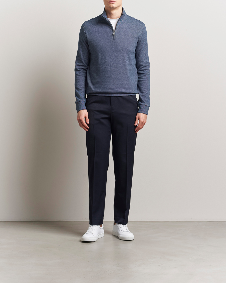 Men | Sweaters & Knitwear | Polo Ralph Lauren | Luxury Texture Half Zip Spring Navy Heather