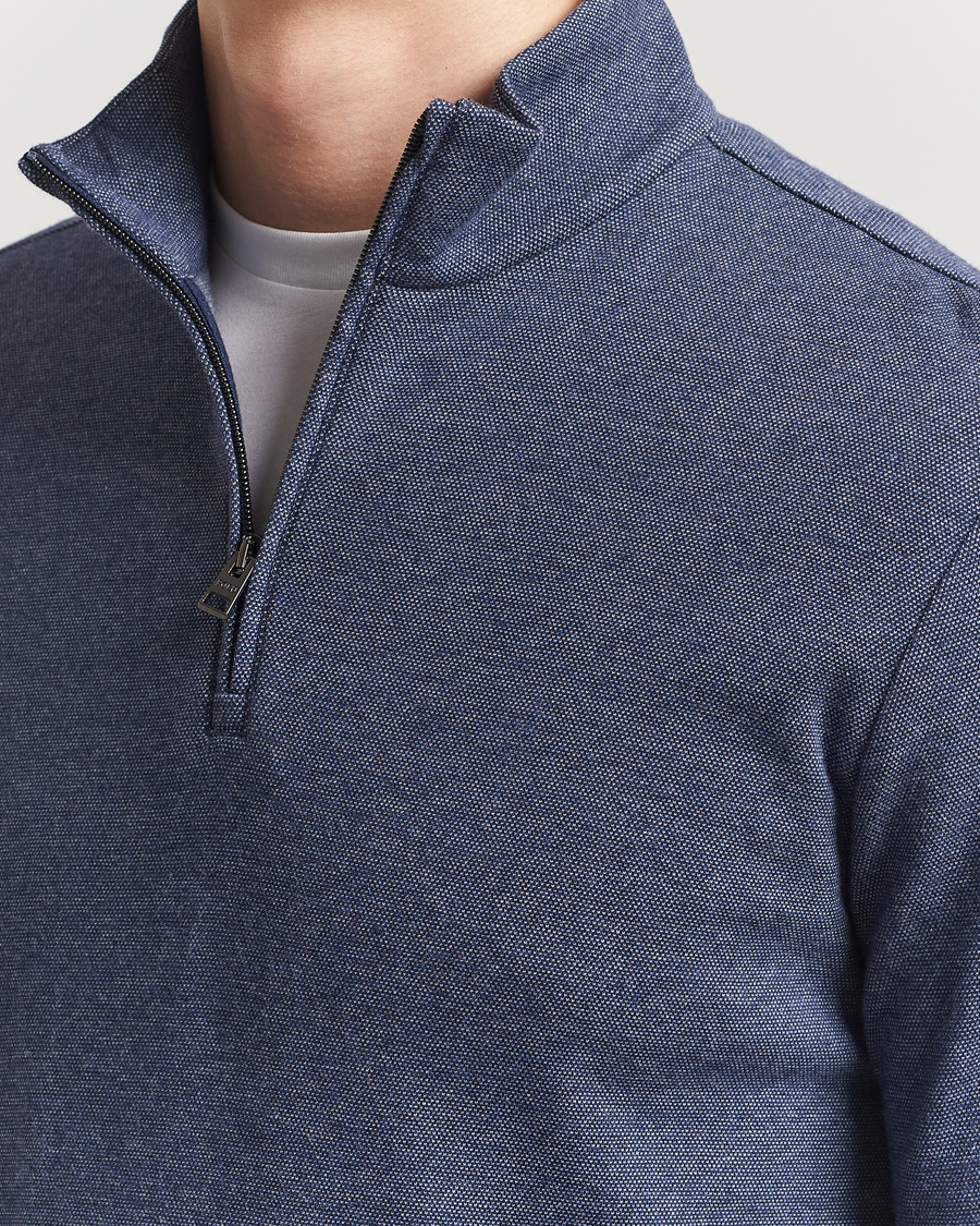 Men | Sweaters & Knitwear | Polo Ralph Lauren | Luxury Texture Half Zip Spring Navy Heather