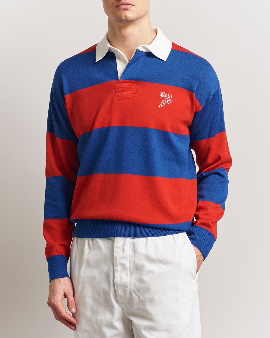 Men | Sweaters & Knitwear | Polo Ralph Lauren | Knitted Striped Rugby Blue/Red