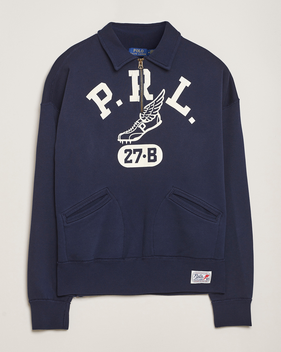 Men | Sweaters & Knitwear | Polo Ralph Lauren | Printed Fleece Half Zip Sweater Cruise Navy