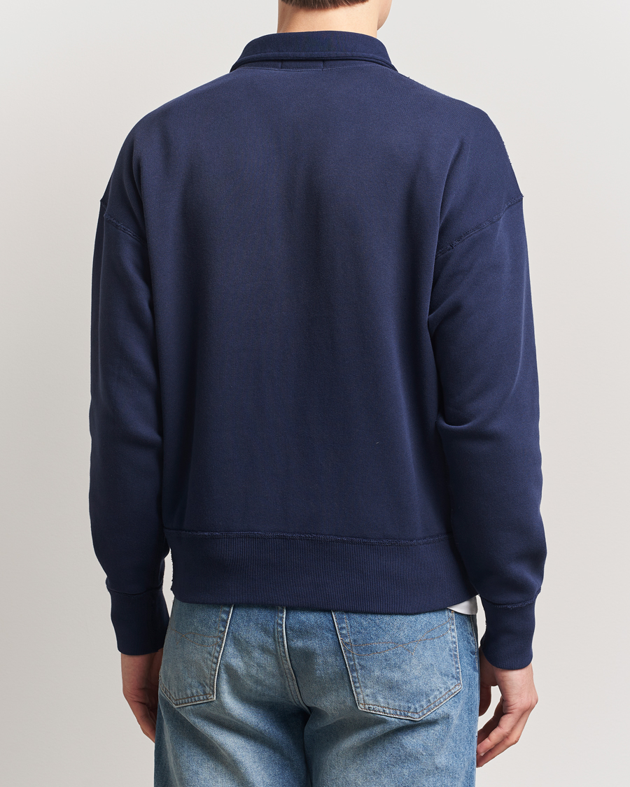 Men | Sweaters & Knitwear | Polo Ralph Lauren | Printed Fleece Half Zip Sweater Cruise Navy