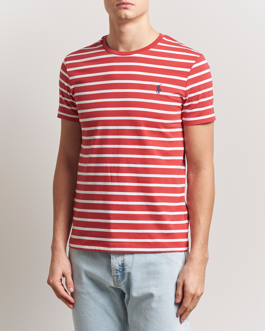Men | T-Shirts | Polo Ralph Lauren | Custom Slim Fit Striped T-Shirt Spring Red/White