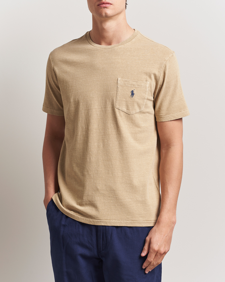 Men | T-Shirts | Polo Ralph Lauren | Cotton Linen T-Shirt Coastal Beige