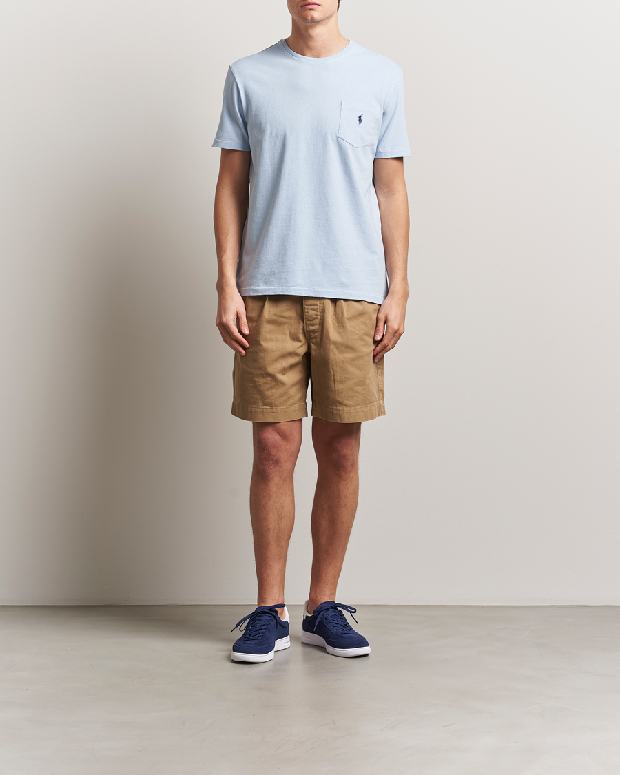 Men | T-Shirts | Polo Ralph Lauren | Cotton Linen T-Shirt Office Blue