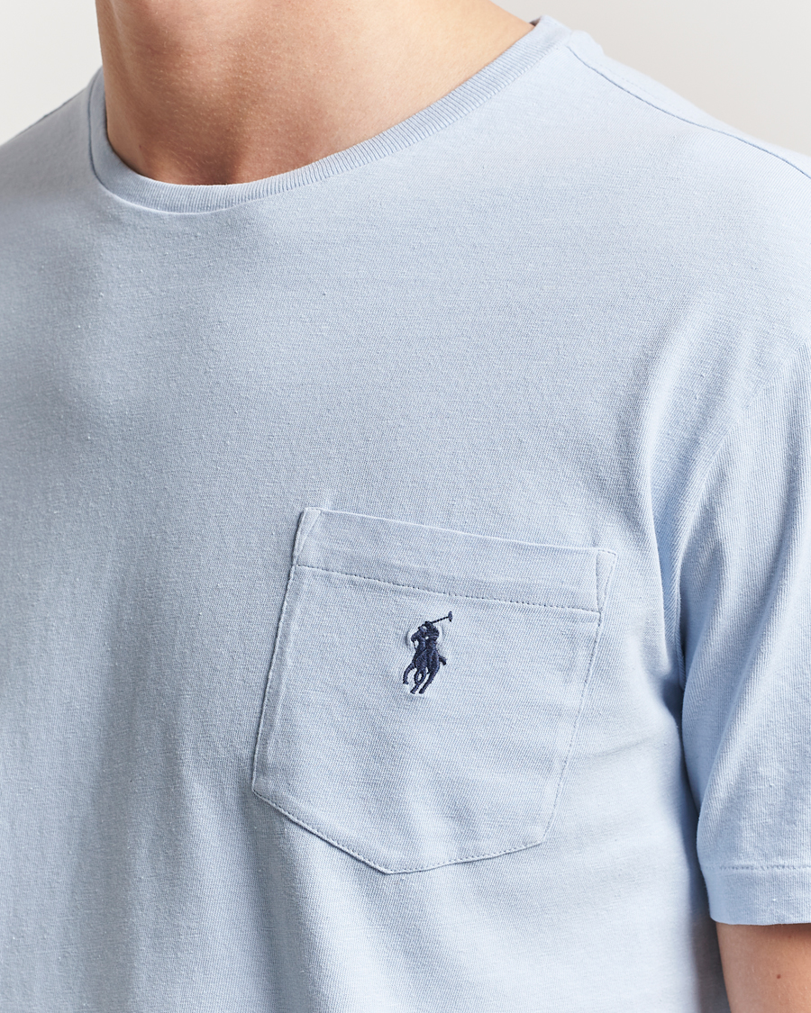 Men | T-Shirts | Polo Ralph Lauren | Cotton Linen T-Shirt Office Blue