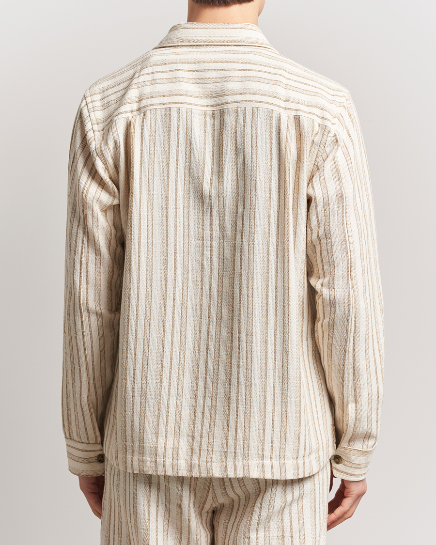 Men | Shirts | LES DEUX | Shane Stripe Cotton Overshirt Ivory
