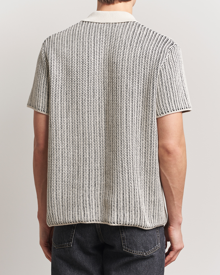Men | Shirts | LES DEUX | Easton Knitted Short Sleeve Shirt Ivory/Black