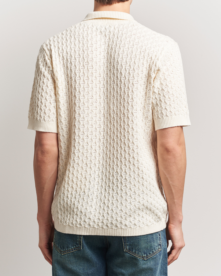 Men | Shirts | LES DEUX | Gespertus Knitted Short Sleeve Shirt Ivory
