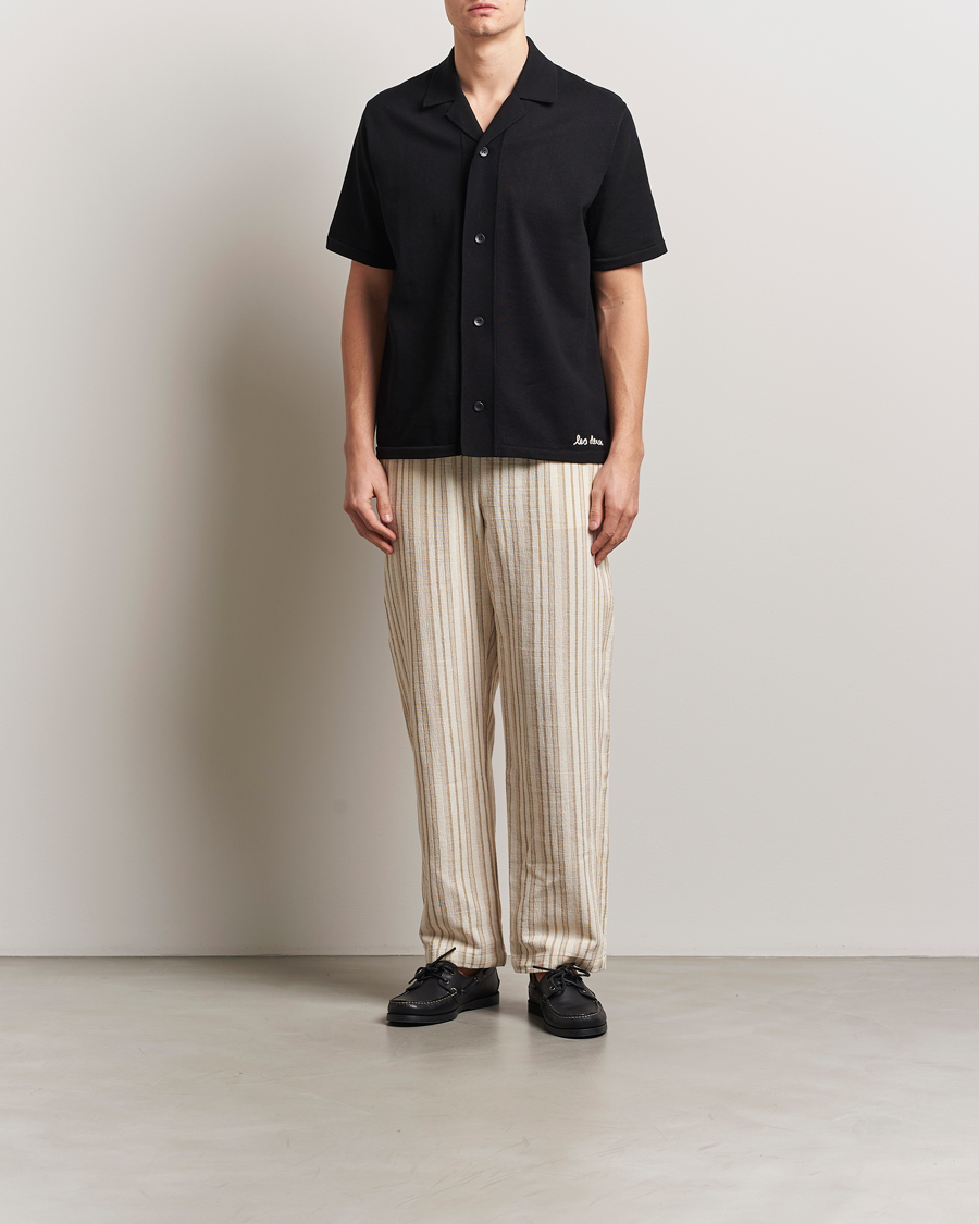 Men | Shirts | LES DEUX | Geoffery Short Sleeve Knitted Shirt Black