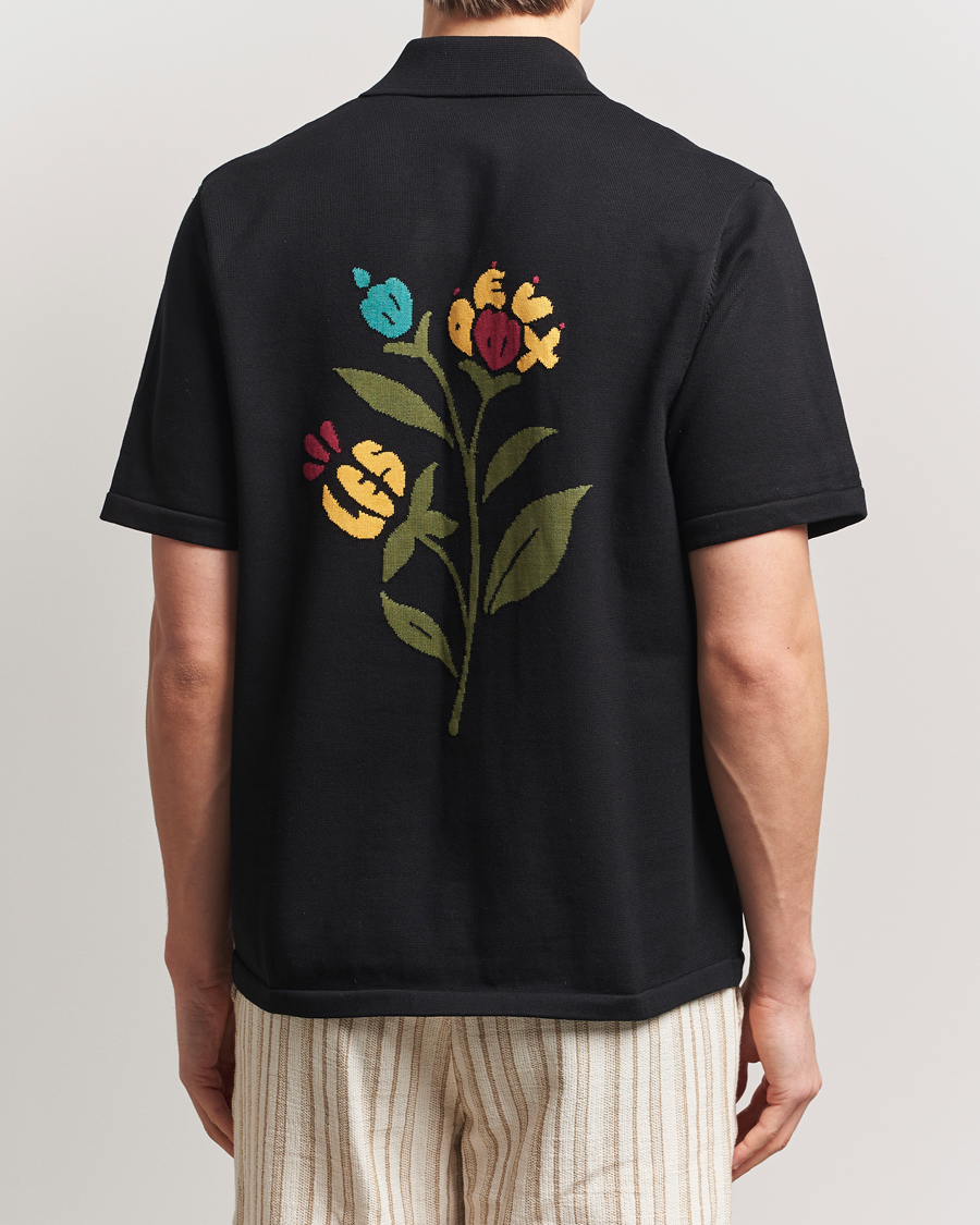 Men | Shirts | LES DEUX | Geoffery Short Sleeve Knitted Shirt Black