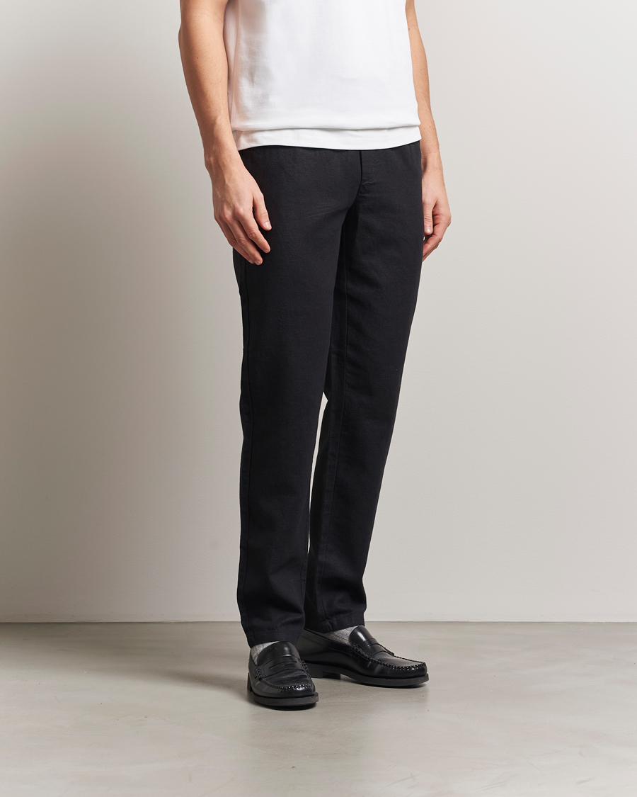 Men | Trousers | LES DEUX | Patrick Linen Pants Black