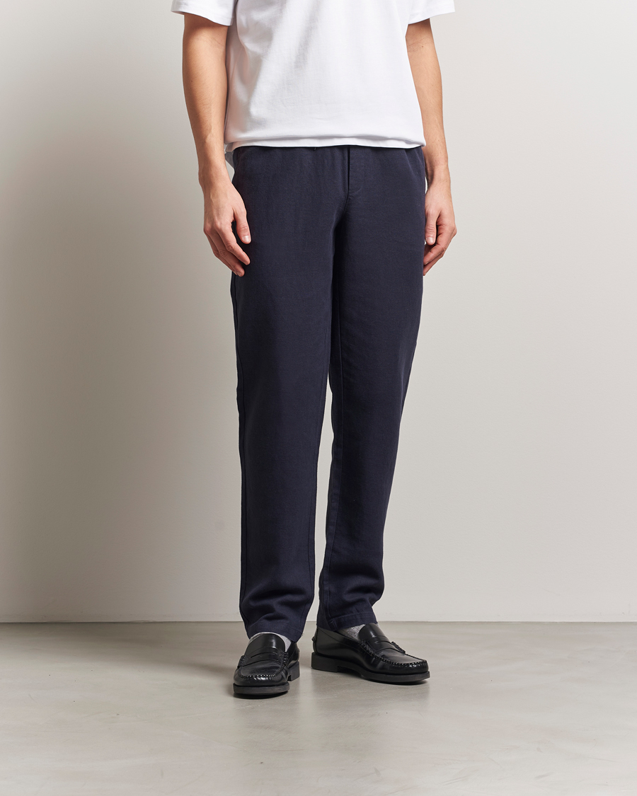 Men | Trousers | LES DEUX | Patrick Linen Pants Navy