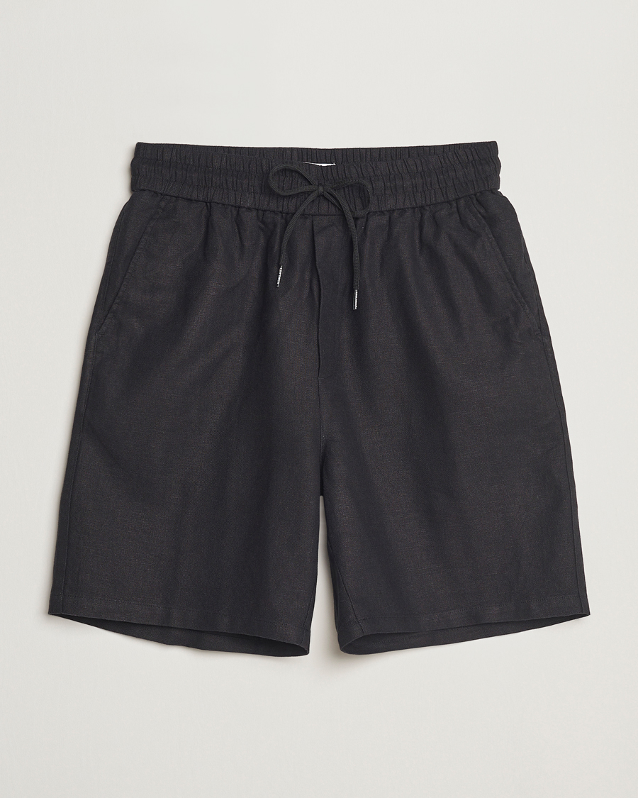 Men | Shorts | LES DEUX | Otto Linen Shorts Black