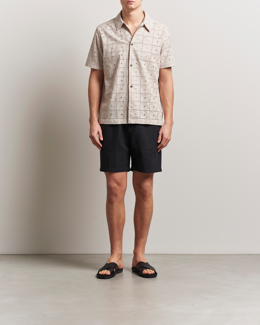 Men | Shorts | LES DEUX | Otto Linen Shorts Black
