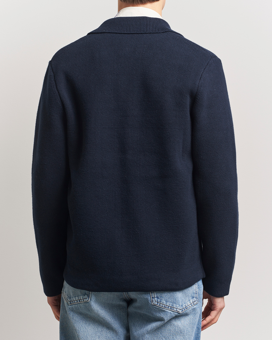 Men | Sweaters & Knitwear | LES DEUX | Fisher Cotton Milano Overshirt Navy
