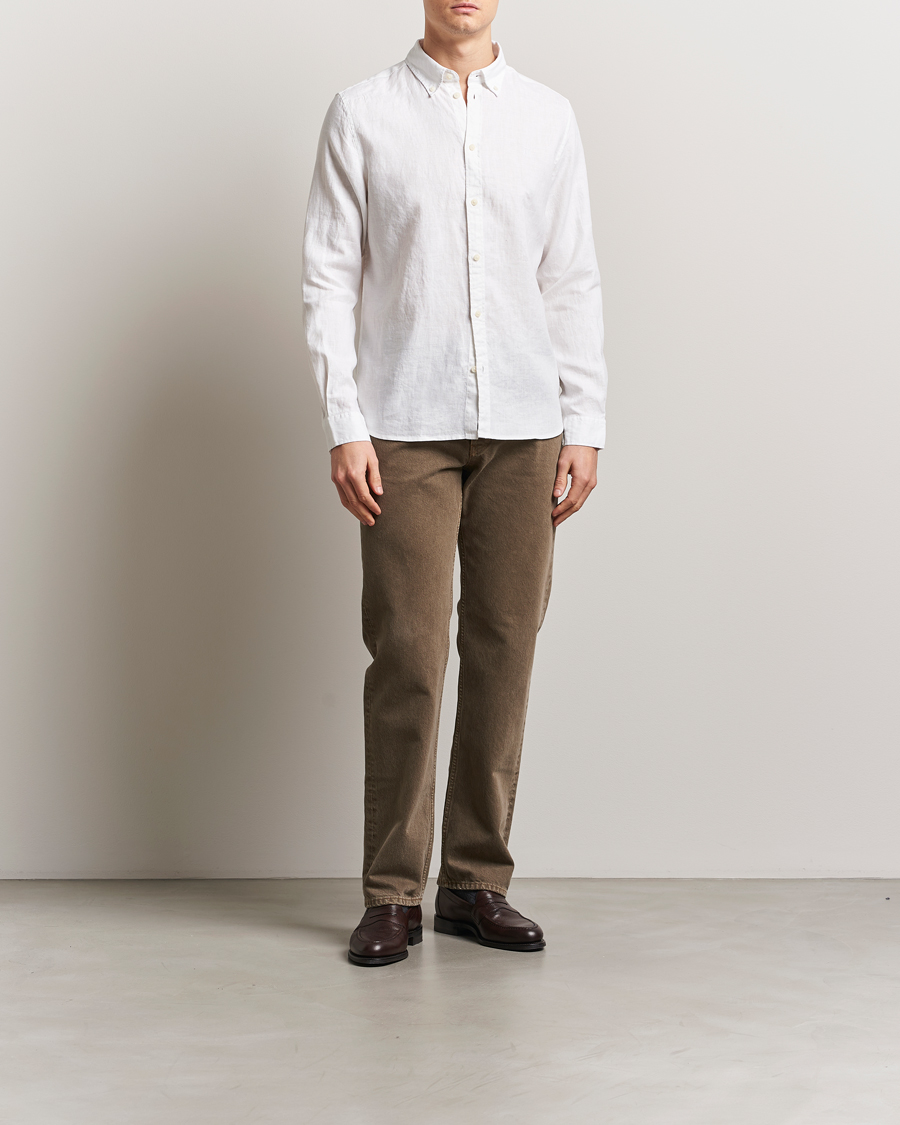 Men | Shirts | LES DEUX | Kristian Linen Shirt White