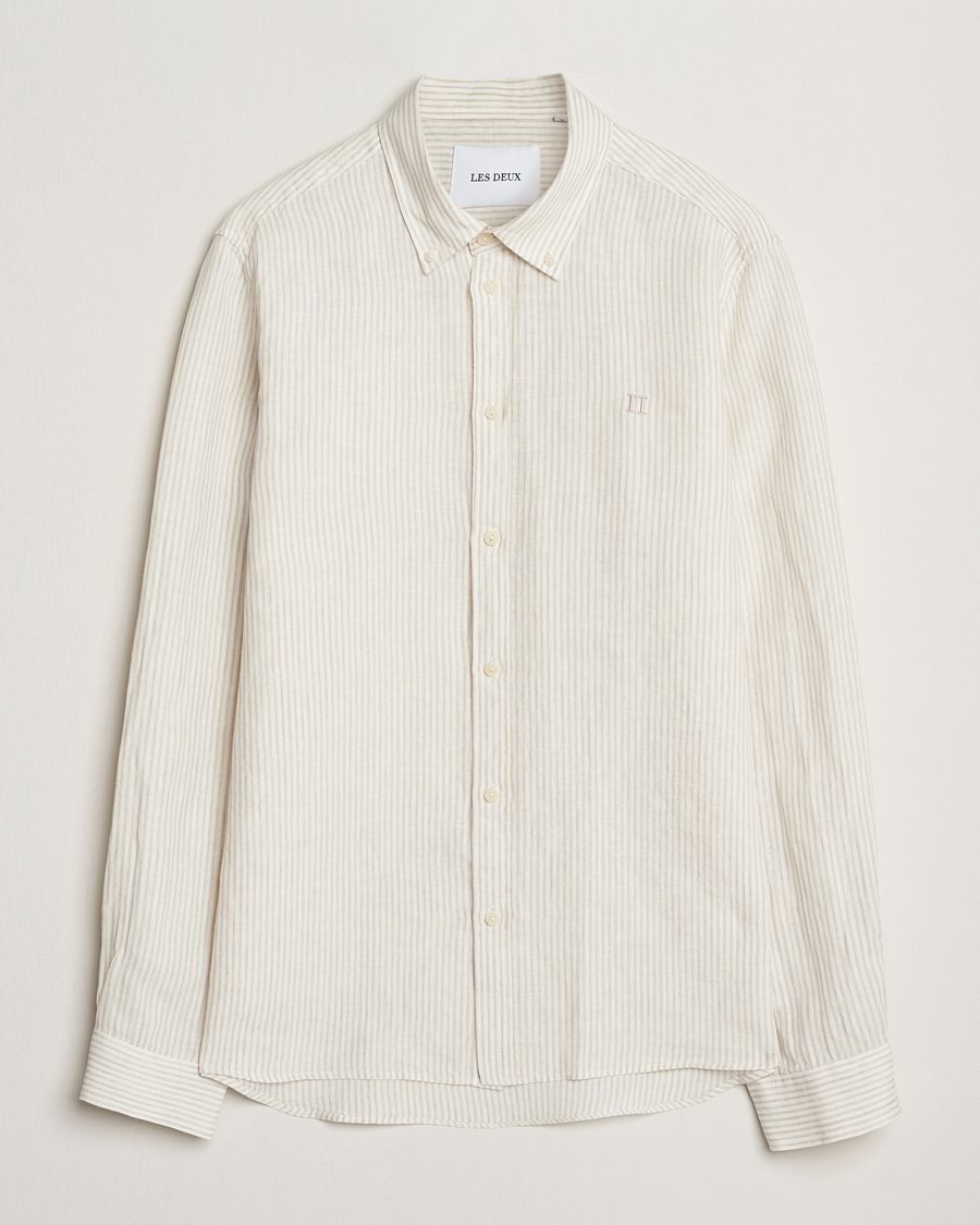 Men | Shirts | LES DEUX | Kristian Linen Shirt Ivory/Walnut