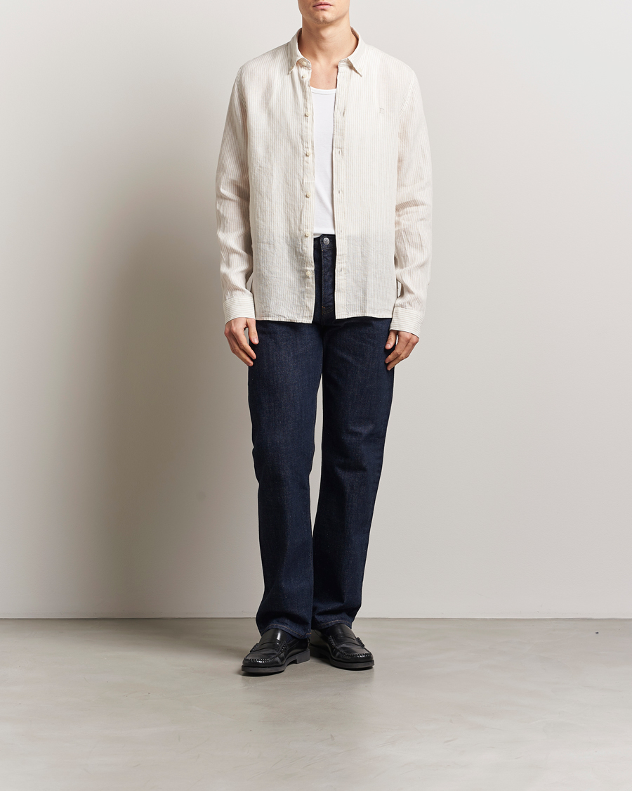 Men | Shirts | LES DEUX | Kristian Linen Shirt Ivory/Walnut