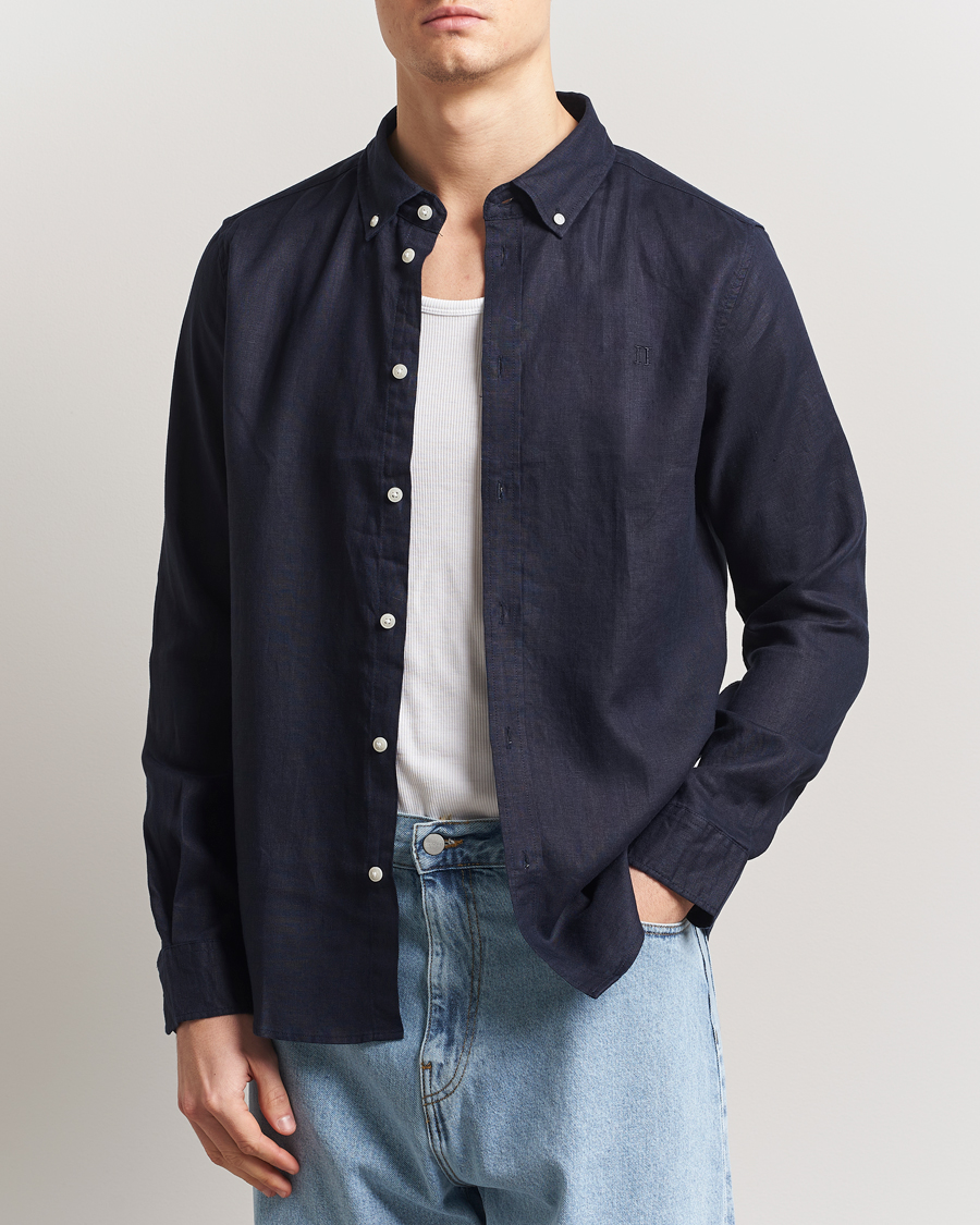 Men | Shirts | LES DEUX | Kristian Linen Shirt Navy