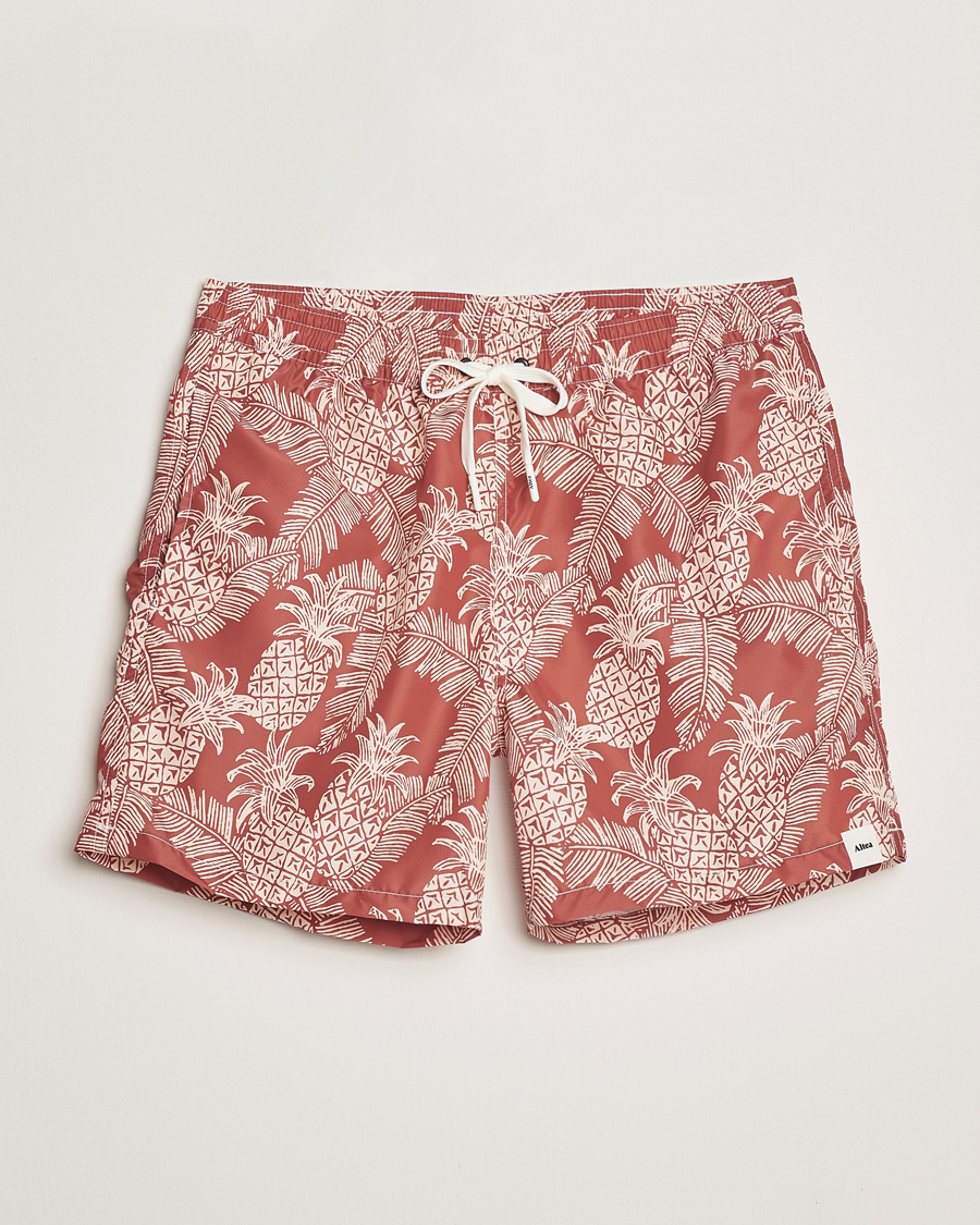Men | Swimwear | Altea | Printed Swim Shorts Terracotta
