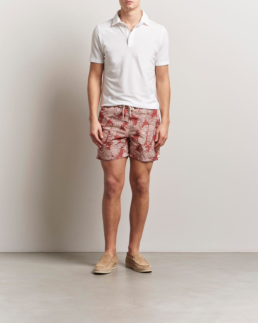 Men | Swimwear | Altea | Printed Swim Shorts Terracotta