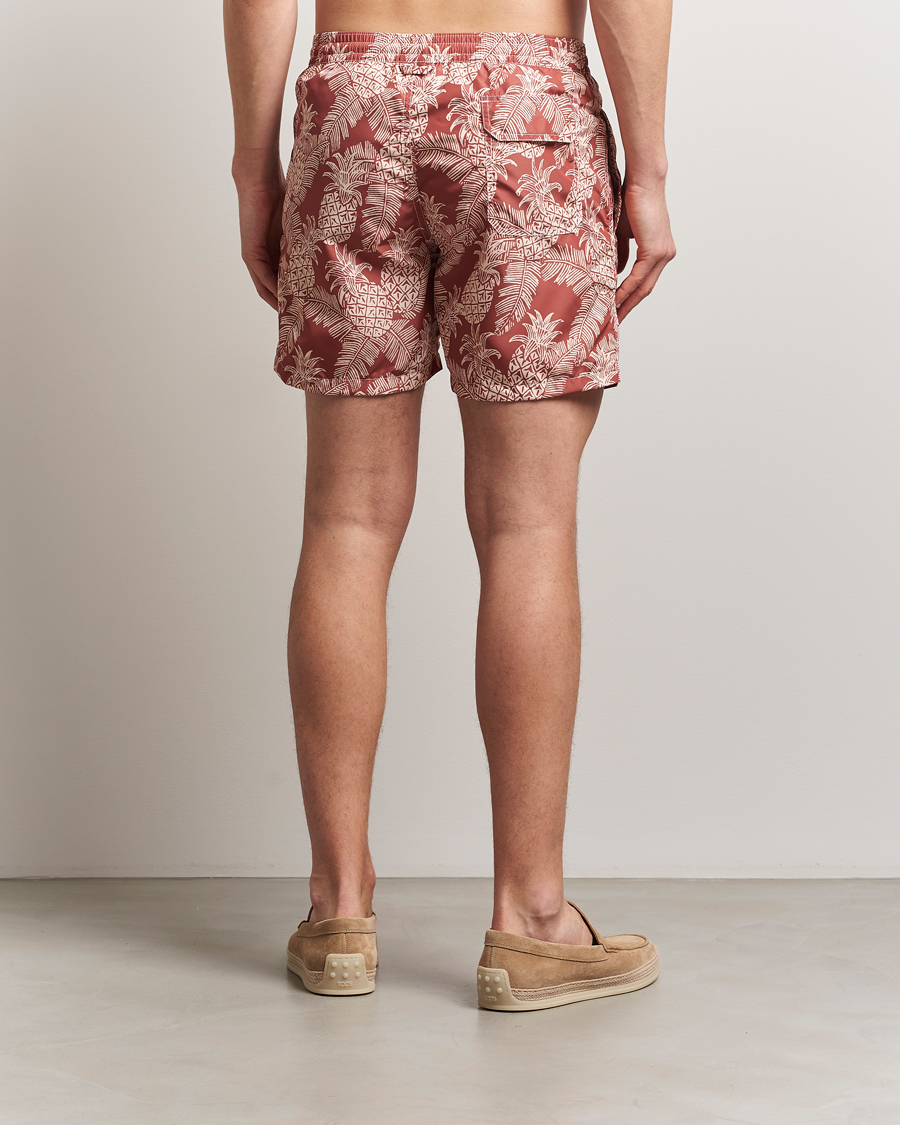Men | Swimwear | Altea | Printed Swim Shorts Terracotta