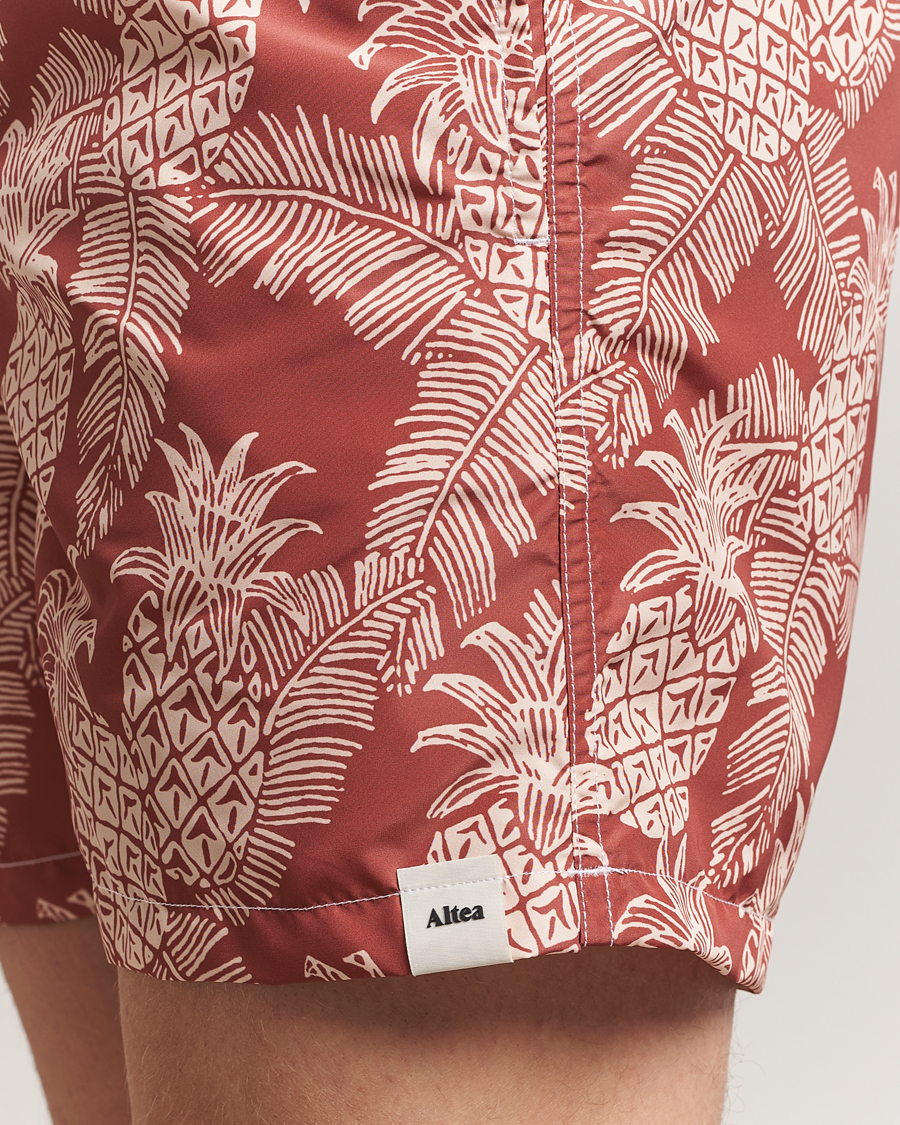 Men | Swimwear | Altea | Printed Swim Shorts Terracotta