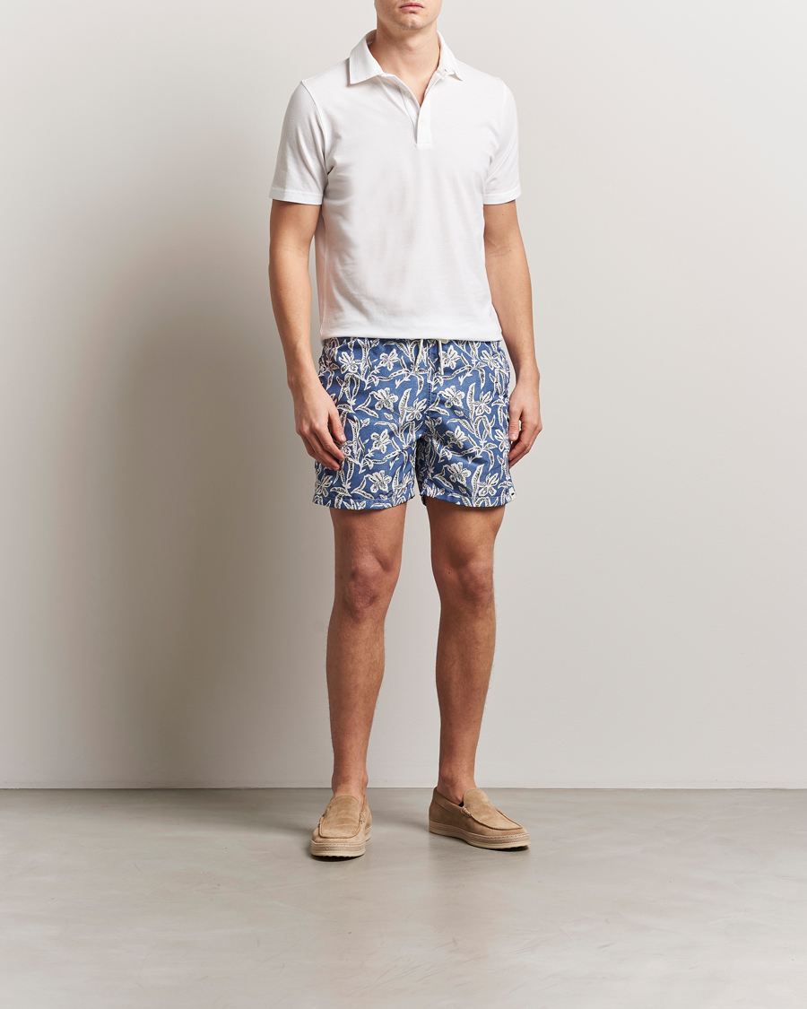 Men | Swimwear | Altea | Printed Swim Shorts Blue
