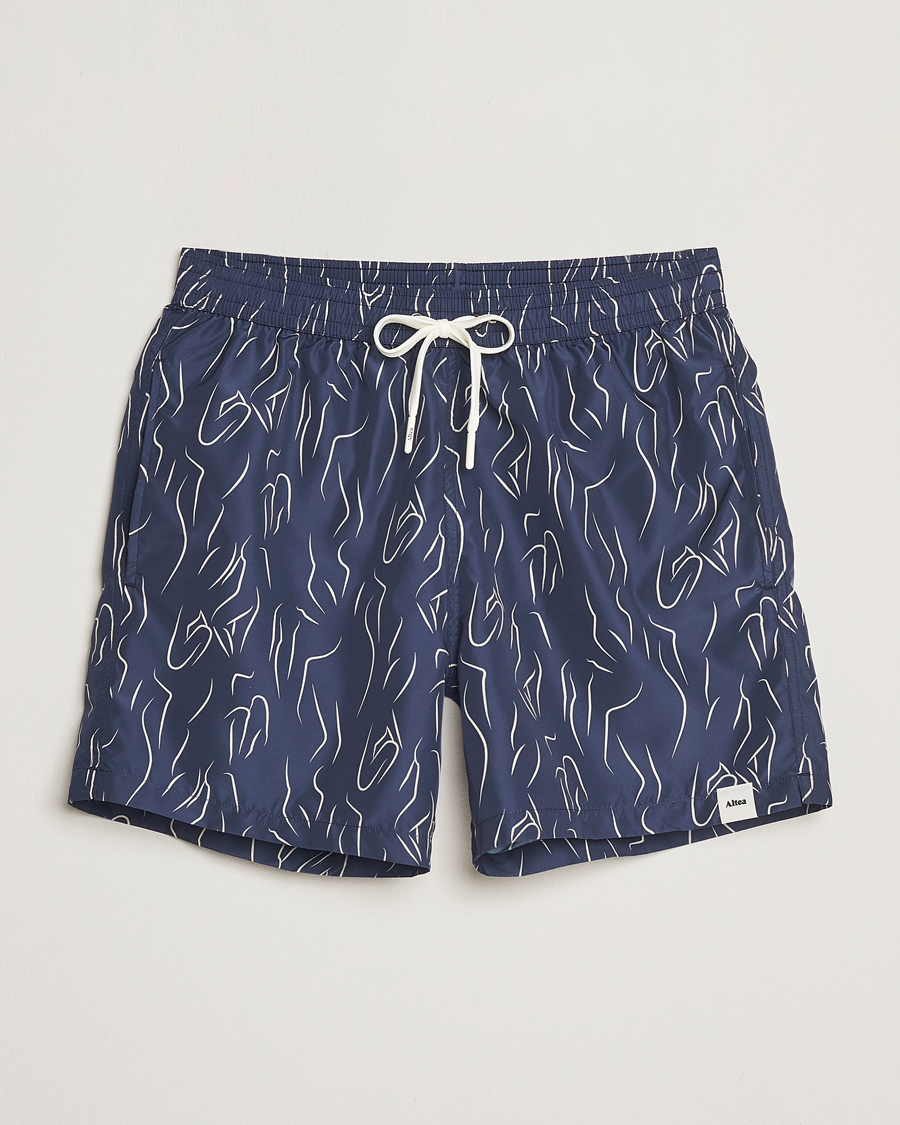 Men | Swimwear | Altea | Printed Swim Shorts Navy