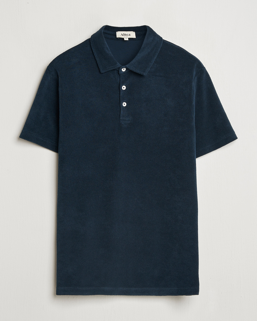 Men | Polo Shirts | Altea | Terry Cotton Polo Navy