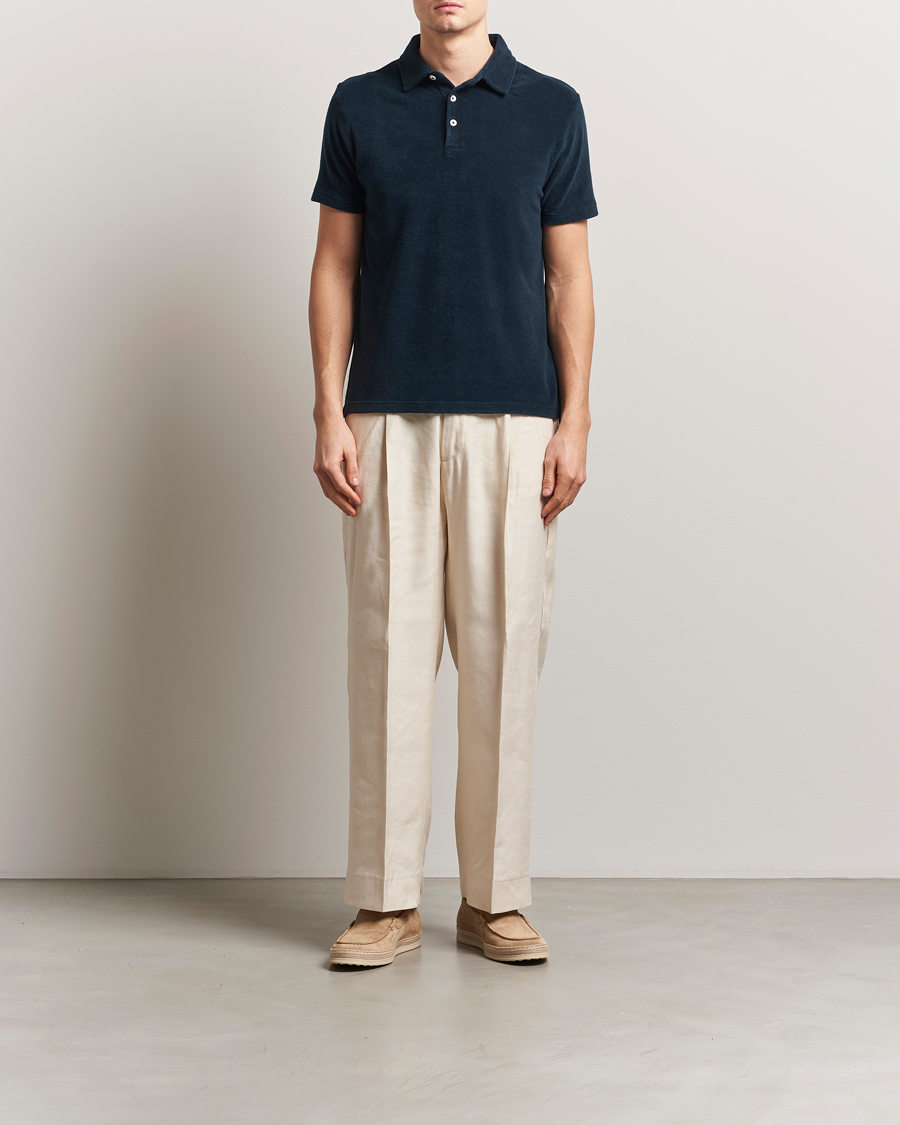 Men | Polo Shirts | Altea | Terry Cotton Polo Navy