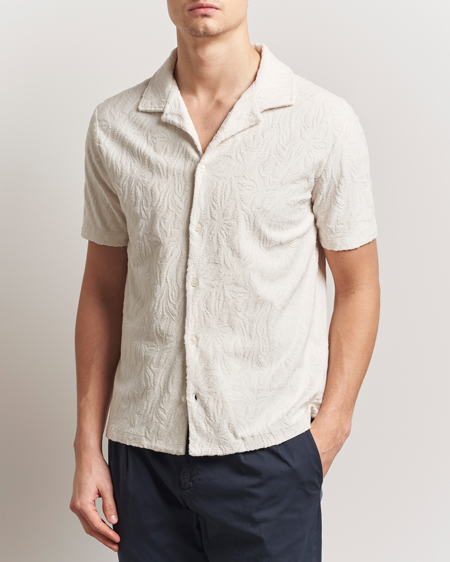 Men | Polo Shirts | Altea | Terry Jacquard Cotton Polo Off White