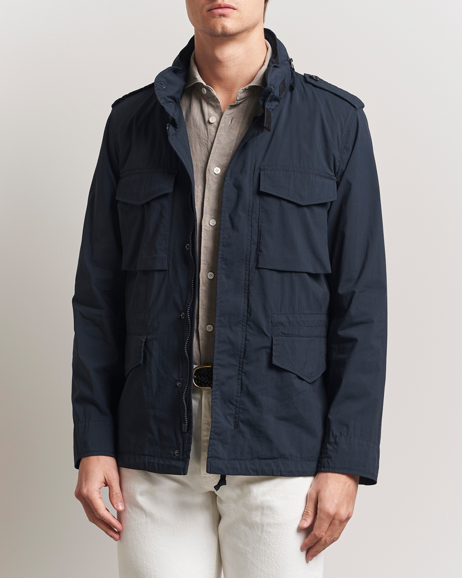 Men | Coats & Jackets | Aspesi | Lightweight Cotton Field Jacket Navy