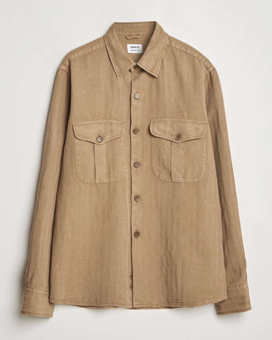 Men | Shirts | Aspesi | Double Pocket Overshirt Off White