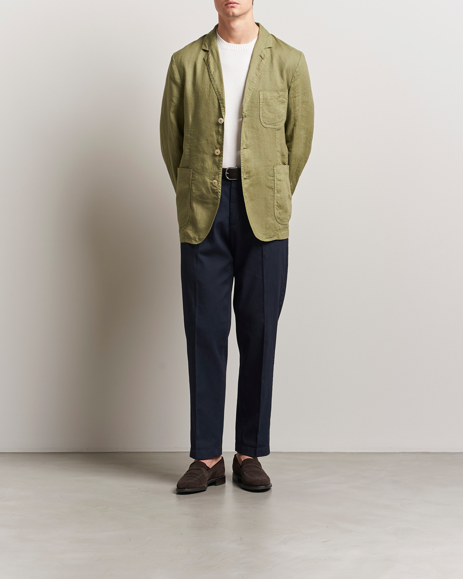 Men | Blazers | Aspesi | Samuraki Linen Blazer Military
