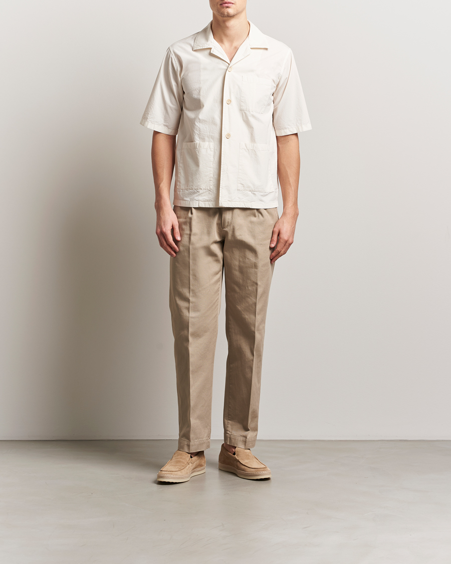 Men | Shirts | Aspesi | Short Sleeve Utility Shirt Light Beige