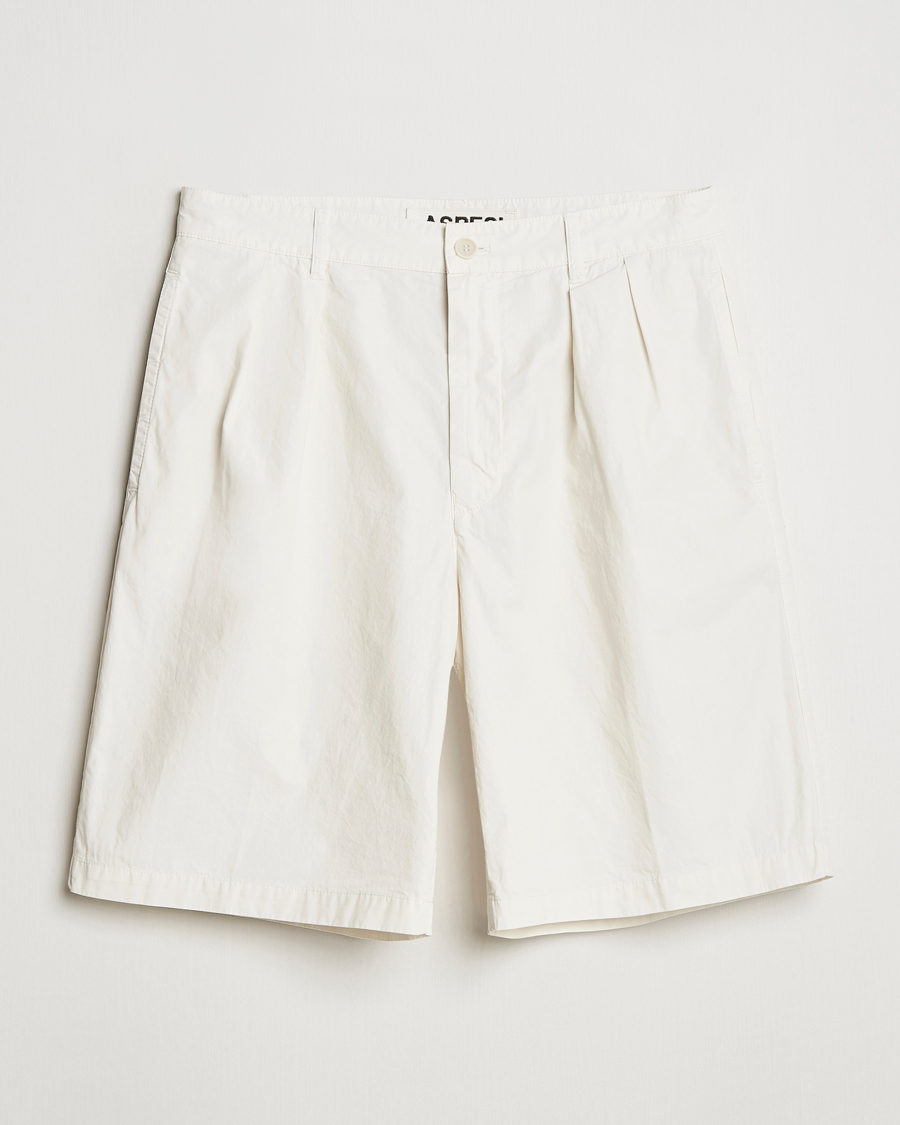 Men | Shorts | Aspesi | Pleated Cotton Shorts Light Beige