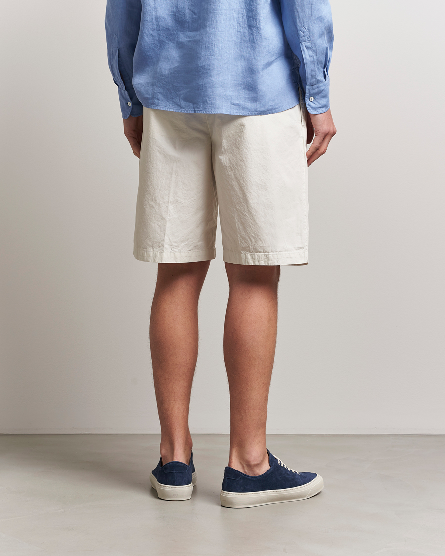 Men | Shorts | Aspesi | Pleated Cotton Shorts Light Beige