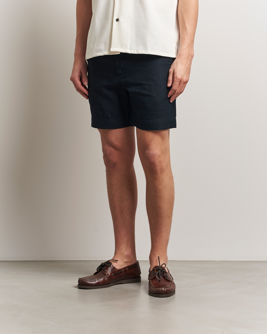 Men | Shorts | Peregrine | Grange Linen Shorts Navy